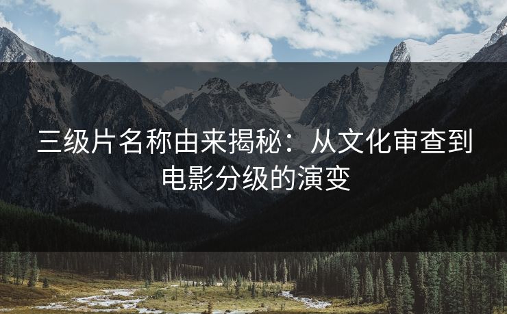 三级片名称由来揭秘：从文化审查到电影分级的演变